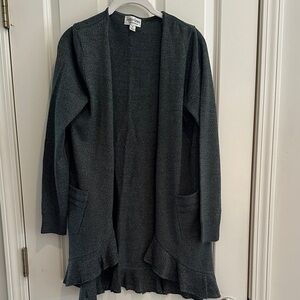 Jamie Gries Collection 
Size M 
 Charcoal Open Front Cardigan